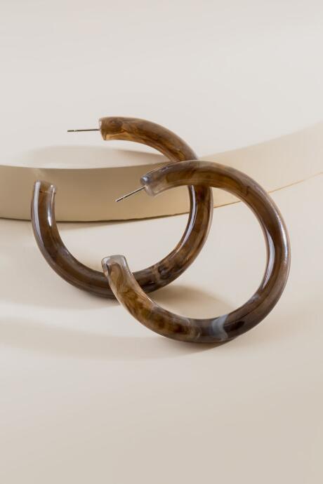 Francesca's Malia Tube Hoop Earrings - Amber