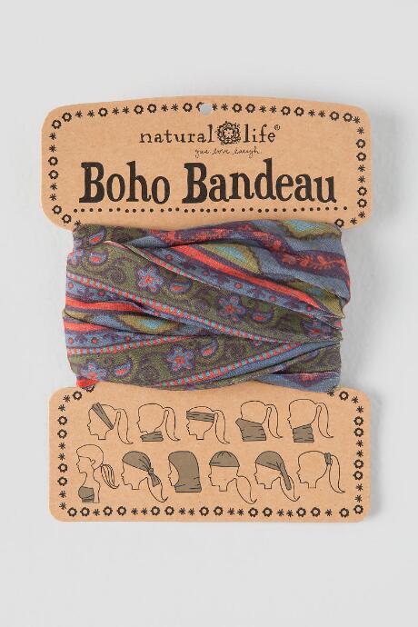 Francesca's Boho Bandeau By Natural Life In Floral Zig Zag - Blue
