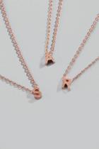 Francesca's Initial Block Pendant In Rose Gold - N