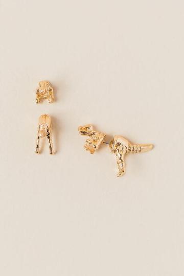 Francesca's T-rex Stud Earring - Gold