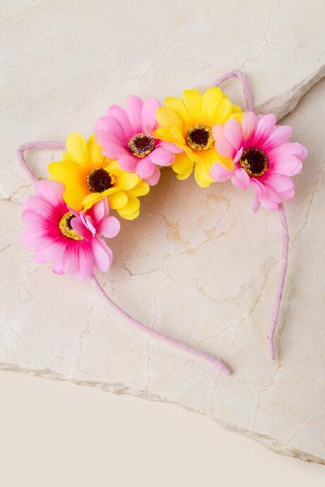 Francesca's Daisy Cat Headband - Pink