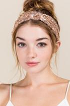 Francesca's Cassidy Sequin Knotted Headwrap - Blush