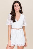 Francesca's Babette Lace Romper - White