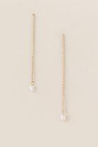 Francesca's Suri Freshwater Pearl Threader Earring - Pearl