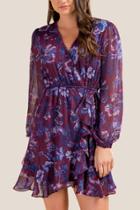 Francesca's Jayla Floral Wrap Dress - Purple