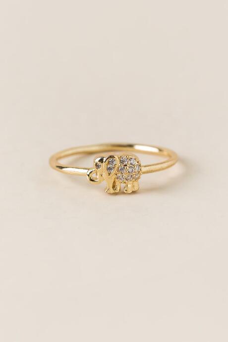 Francesca's Elephant Pav Delicate Ring - Gold