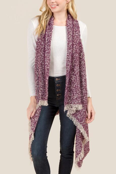Francesca's Robinson Boucle Flyaway Vest - Purple