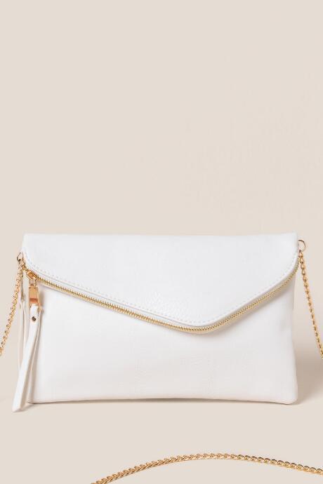 Francesca's Teagan Angled Crossbody In White - White