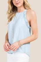 Francesca's Mallory Ruffle Cactus Print Top - Lite