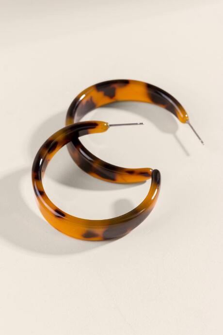 Francesca's Emma Flat Bottom Hoop Earrings - Amber