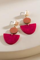 Francesca's Presley Druzy Drop Earrings - Burgundy