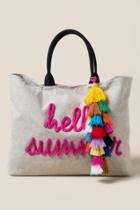 Francesca's Hello Summer Tassel Tote - Natural