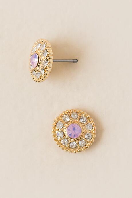 Francesca's Jane Opal Pav Stud Earring - Crystal