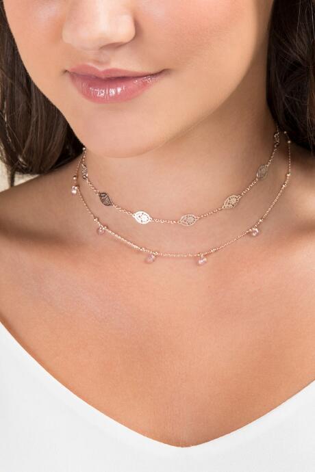 Francesca's Kassie Filigree Choker Necklace - Rose/gold