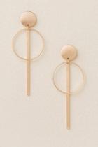 Francesca's Quenna Circle Stick Drop Earring - Gold