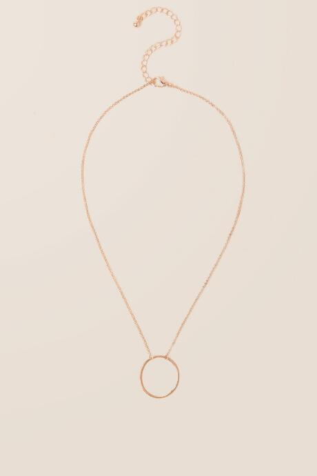 Francesca's Kaden Delicate Circle Pendant - Rose/gold
