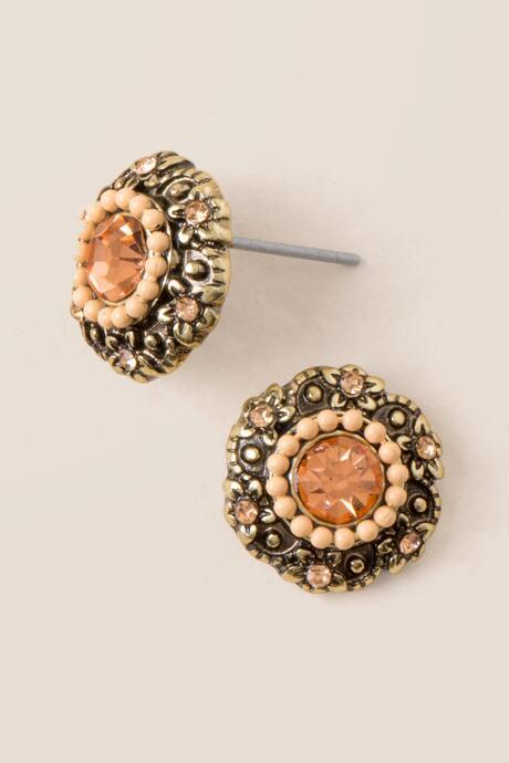 Francesca's Kamilah Stud Earring In Peach - Peach