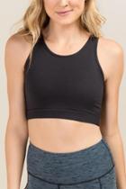 Francesca Inchess Serena Lace Up Back Crop Top - Black