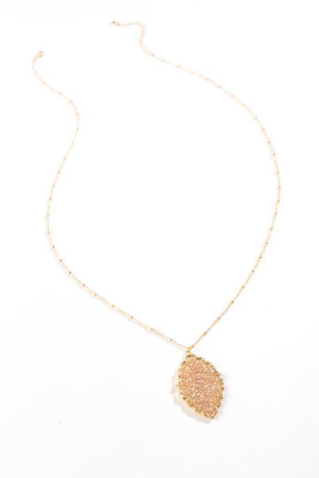Francesca's Maeve Moroccan Pendant Necklace - Taupe
