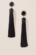 Francesca Inchess Selma Tassel Statement Earrings - Black