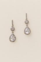 Francesca's Haley Cubic Zirconia Teardrop Earring - Crystal