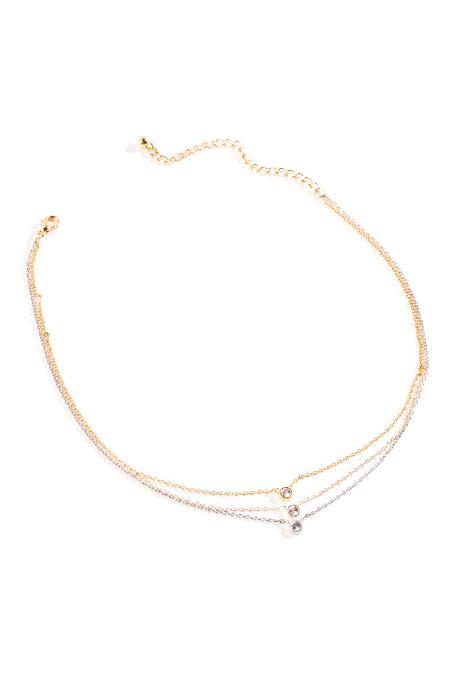 Francesca's Calise Cz Multi-strand Necklace - Mixed Plating