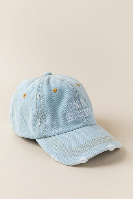 Francesca's Living On Dry Shampoo Baseball Hat - Light Blue