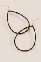 Francesca's Clarice Beaded Open Teardrop Earrings - Black
