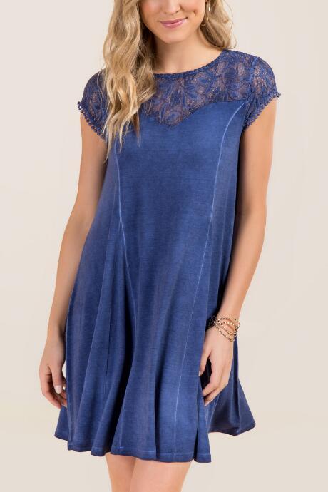 Francesca Inchess Carolina Knit Swing Dress - Navy