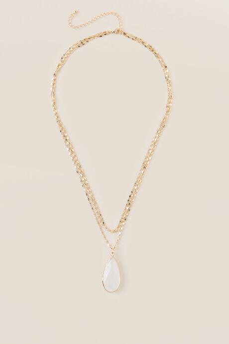 Francesca's Hensley Semi Precious Necklace - Clear