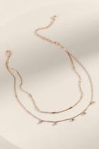 Francesca Inchess Lacey Layered Cz Drop Choker - Rose/gold