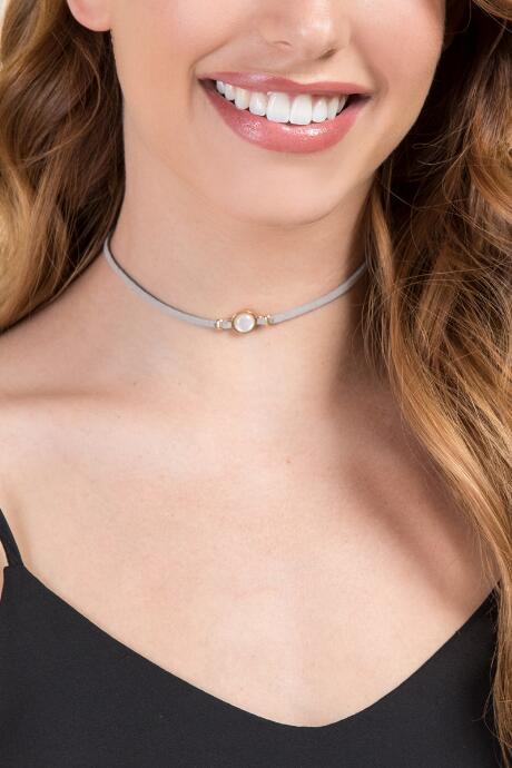 Francescas Jaiden Opal Choker - Gray