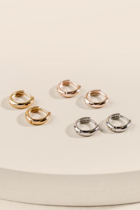 Francesca's Fallon Hoop Earring Set - Mixed Plating