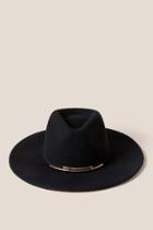 Francesca's Sabrina Wool Floppy Hat - Black