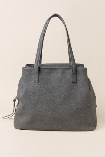 Francesca's Curie Triple Compartment Tote - Dark Grey