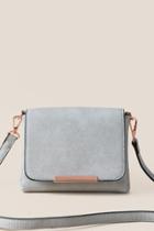 Francesca's Sanya Distressed Crossbody - Light Gray