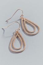 Francesca's Tiara Open Metal Teardrop Earrings - Rose/gold
