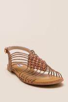 Not Rated Iron Gate Beaded Sandal - Nude