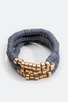Francesca's Nomi Clay Stretch Bracelet Set In Gray - Gray