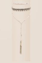 Francesca's Chakra Suede Wrap Choker - White