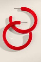 Francesca's Harley Open Hoop Earrings - Red