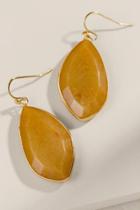 Francesca's Adrianne Semi-precious Stone Drop Earrings - Mustard