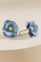 Francesca's Staci Paint Metal Flower Studs - Light Blue