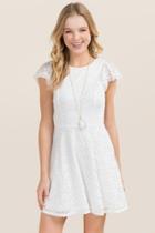 Mi Ami Jaden Ruffle Lace Dress - White