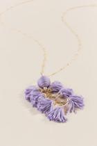Francesca's Vashti Triple Tassel Lavender Necklace - Lavender