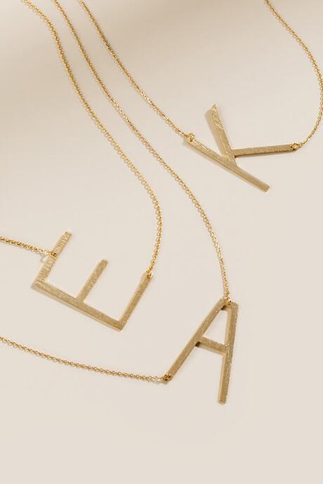 Francesca's Lina Extra Large Initial Necklace - A