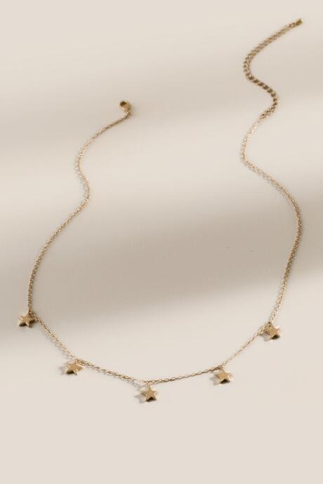 Francesca's Holly Star Drop Pendant Necklace - Gold