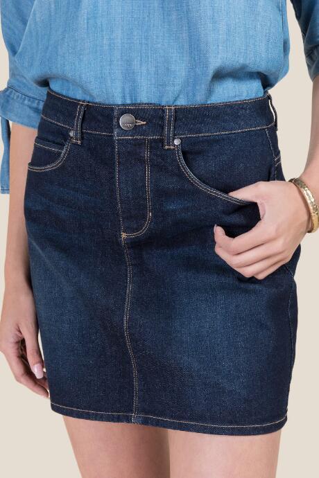 Francesca's Heather 5 Pocket Denim Skirt - Dark