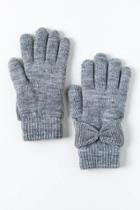 Francesca's Acilia Bow Fleece Lined Gloves - Gray