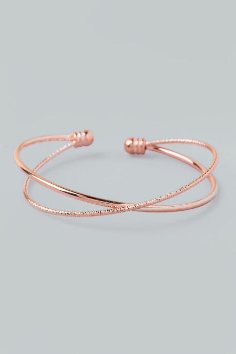 Francesca's Skylar Criss Cross Cuff - Rose/gold